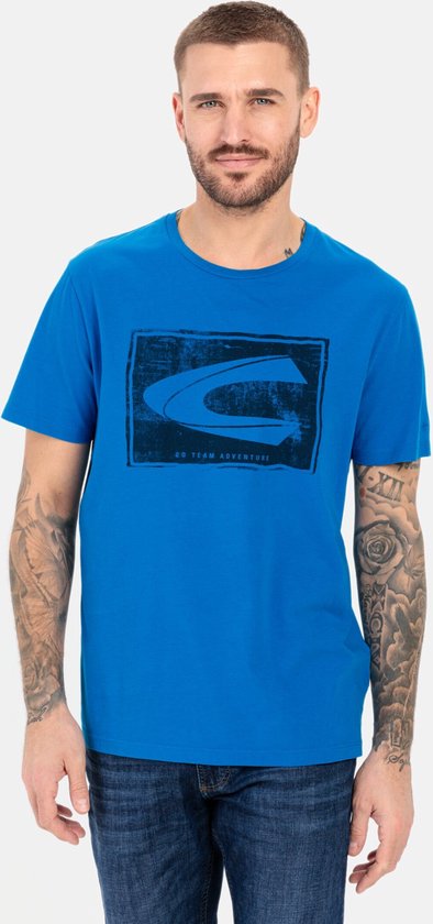 camel active Jersey T-shirt gemaakt van gecertificeerd biologisch katoen - Maat menswear-6XL - Middelblaue