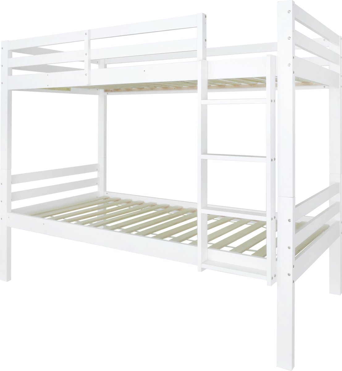 Merax Stapelbed 90x200 cm – Kinderbed – Verstelbaar naar Losse 2 Eenpersoonsbedden – Wit