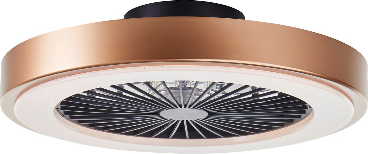 Brilliant Plafondventilator Slimline Goud Zwart ⌀49cm Cct Rgb 40w