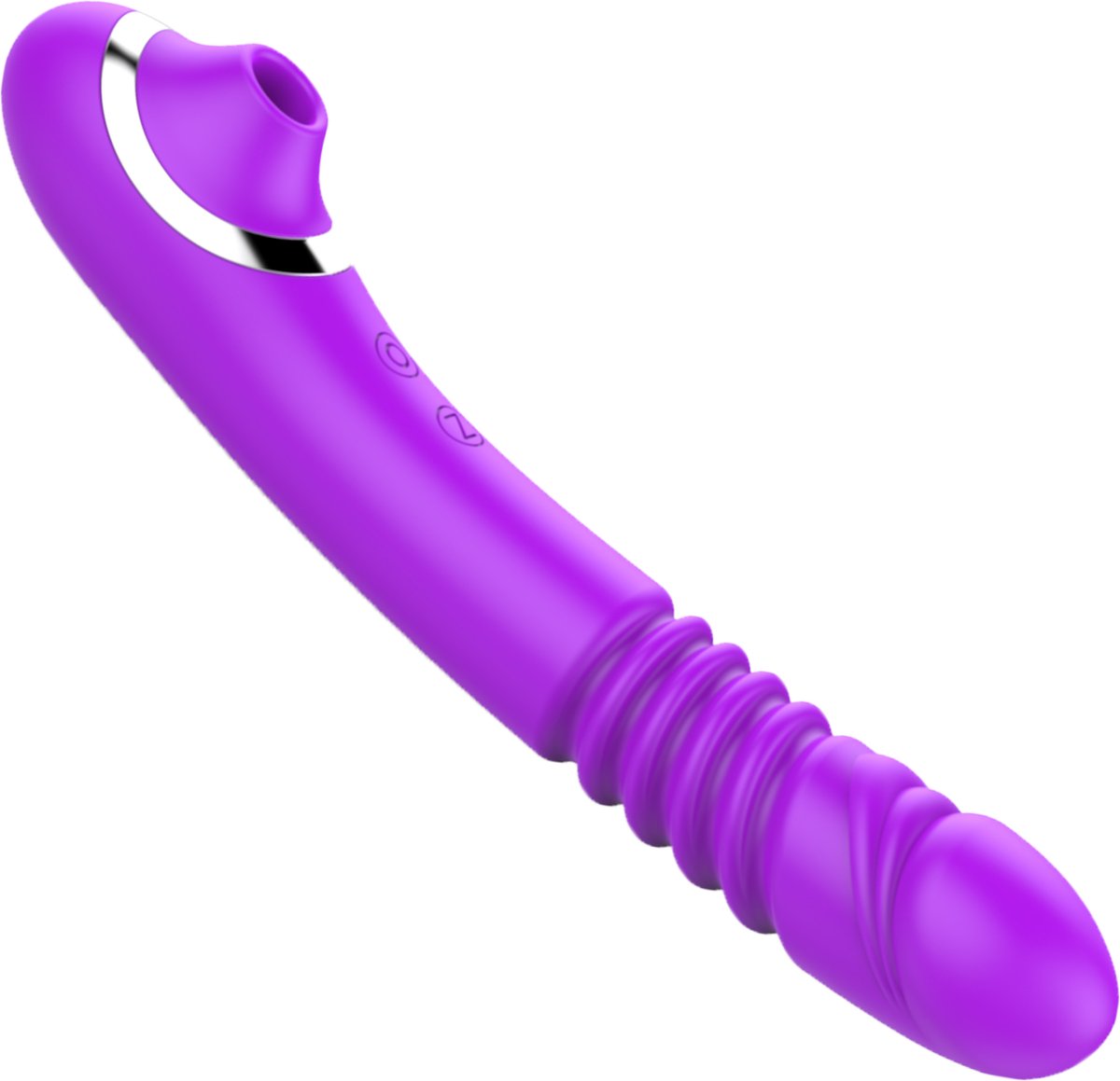 Goedkoopste Cupitoys® Stotende luchtdruk vibrator - 2 in 1 - 23cm - Paars - 14 standen - Vibrators voor vrouwen en mannen - Sex toys voor vrouwen en mannen