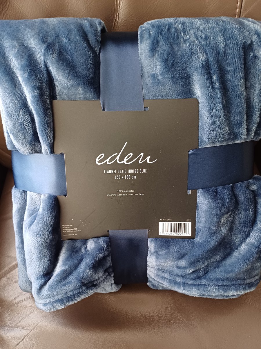 Eden plaid indigo blue 130x180cm