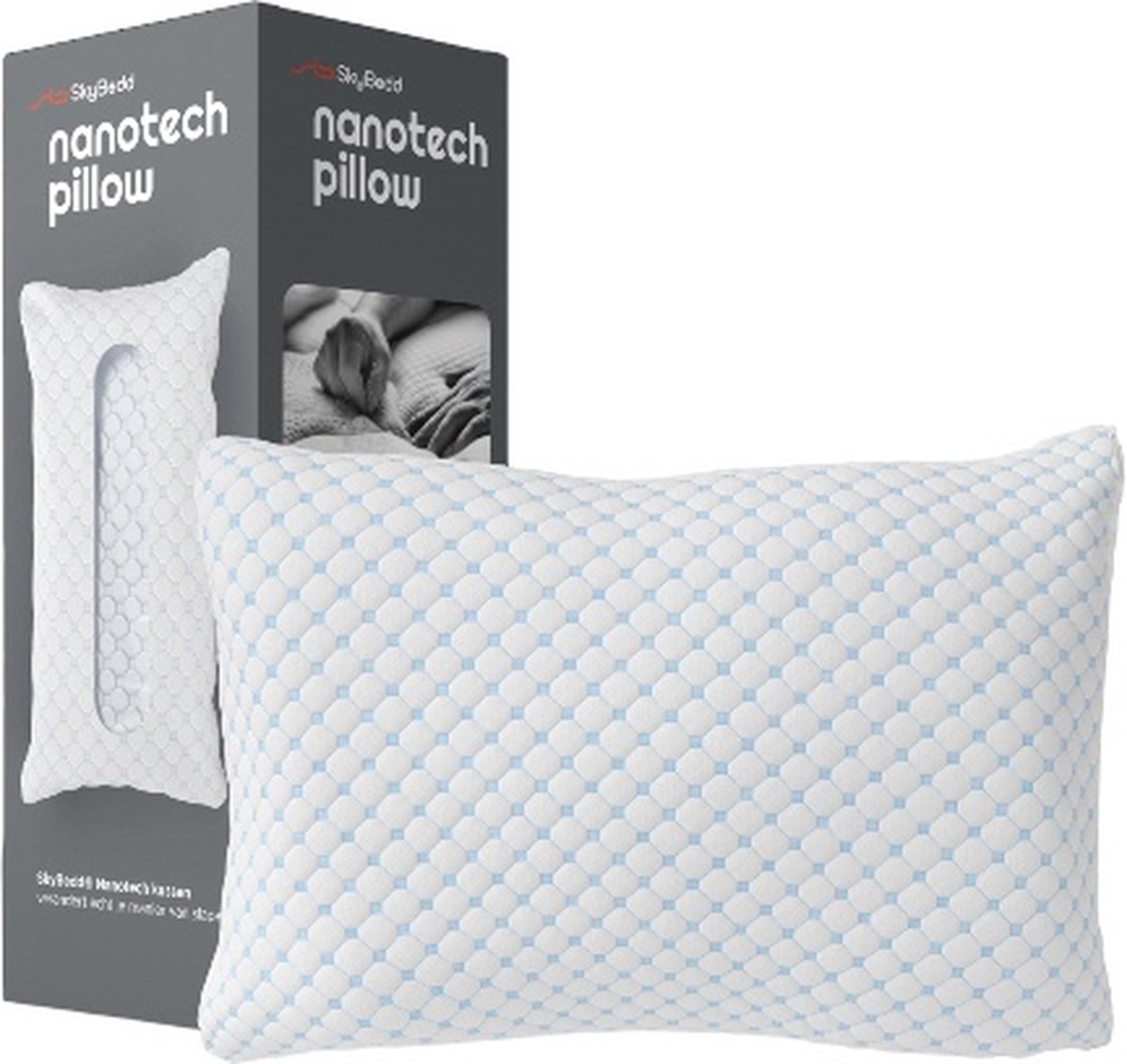 Nanotech Kussen/Hoofdkussen - Ergonomisch Hoofdkussen -Memory Foam Met Nanotechnologie Wit