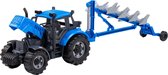 Cavallino Tractor met Ploeg Blauw, Schaal 1:32