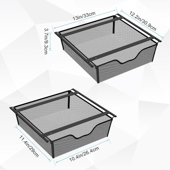 Hangende Opbergmand Voor Keuken - Ruimtebesparend - Onder De Plank Organizer 1 Stuk Hangende Opbergmand Voor Keuken - Ruimtebesparend - Onder De Plank Organizer 1 Stuk
