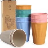 10 stuks kinderbekers 350 ml onbreekbare plastic herbruikbare bekers voor koffie, thee, melk, sap, cola