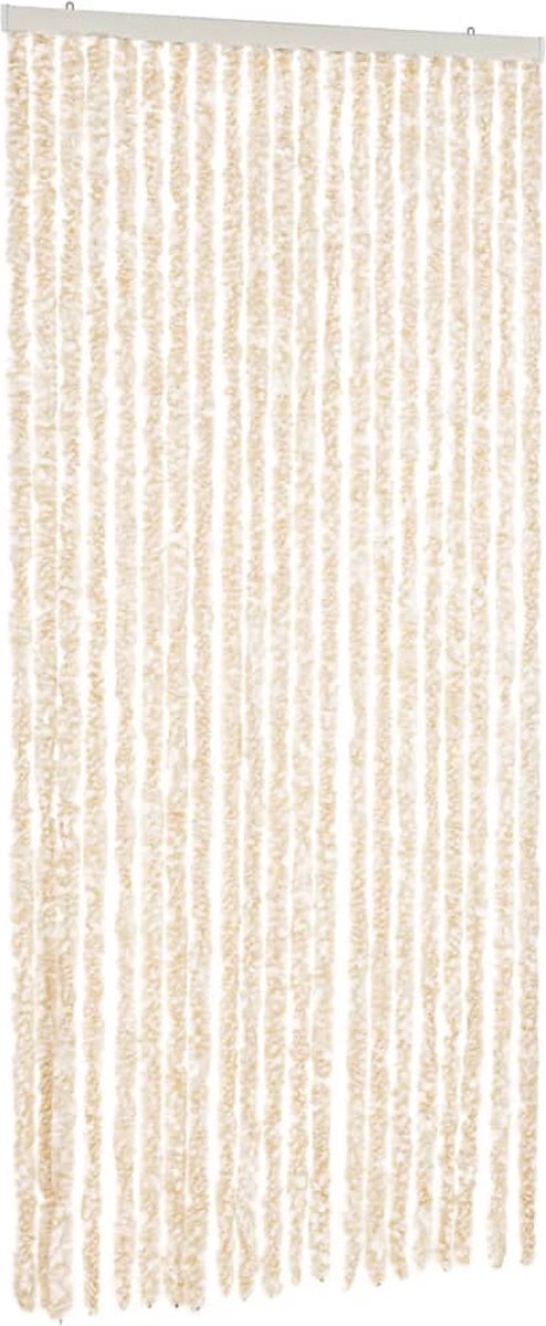 vidaXL-Vliegengordijn-100x230-cm-chenille-beige-en-wit