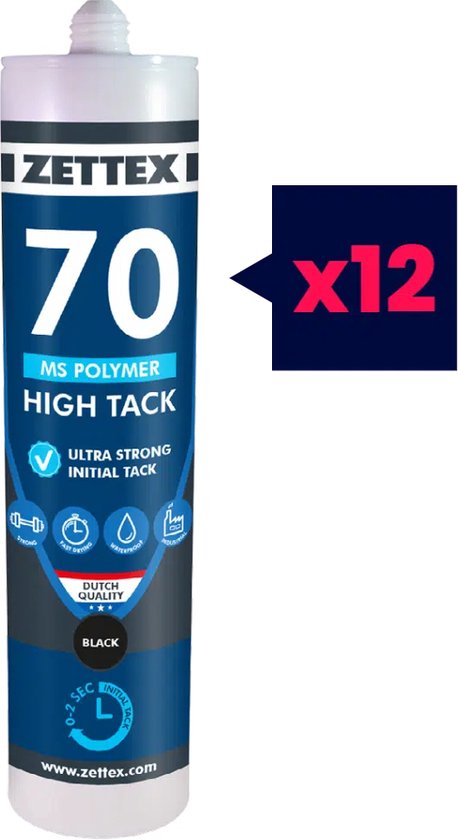Zettex  Polymeer Ms70  High Tack         Wit  290Ml
