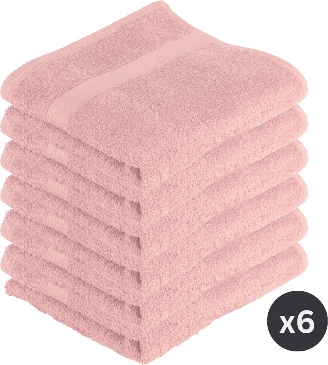 TISECO HOME STUDIO - Handdoek RIVA - SET/6 - 100% katoen - 450 g/m² - 100% katoen - superzacht en zeer absorberend - 50x100 cm - Roze