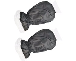 IJskrabber met zwarte handschoen - 2x stuks - 21 cm - lekker warm