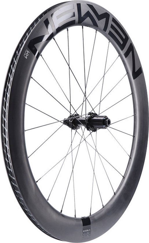 NEWMEN Achterwiel 28” - Racefiets - Road Advanced SL R.65 Streem - Carbon - 12x100 mm steekas - Bandbreedte 25 tot 28 mm - Alleen voor Schijfremmen - Cyclocrossfietsen - Wedstrijdfiets - Renfiets – Zwart