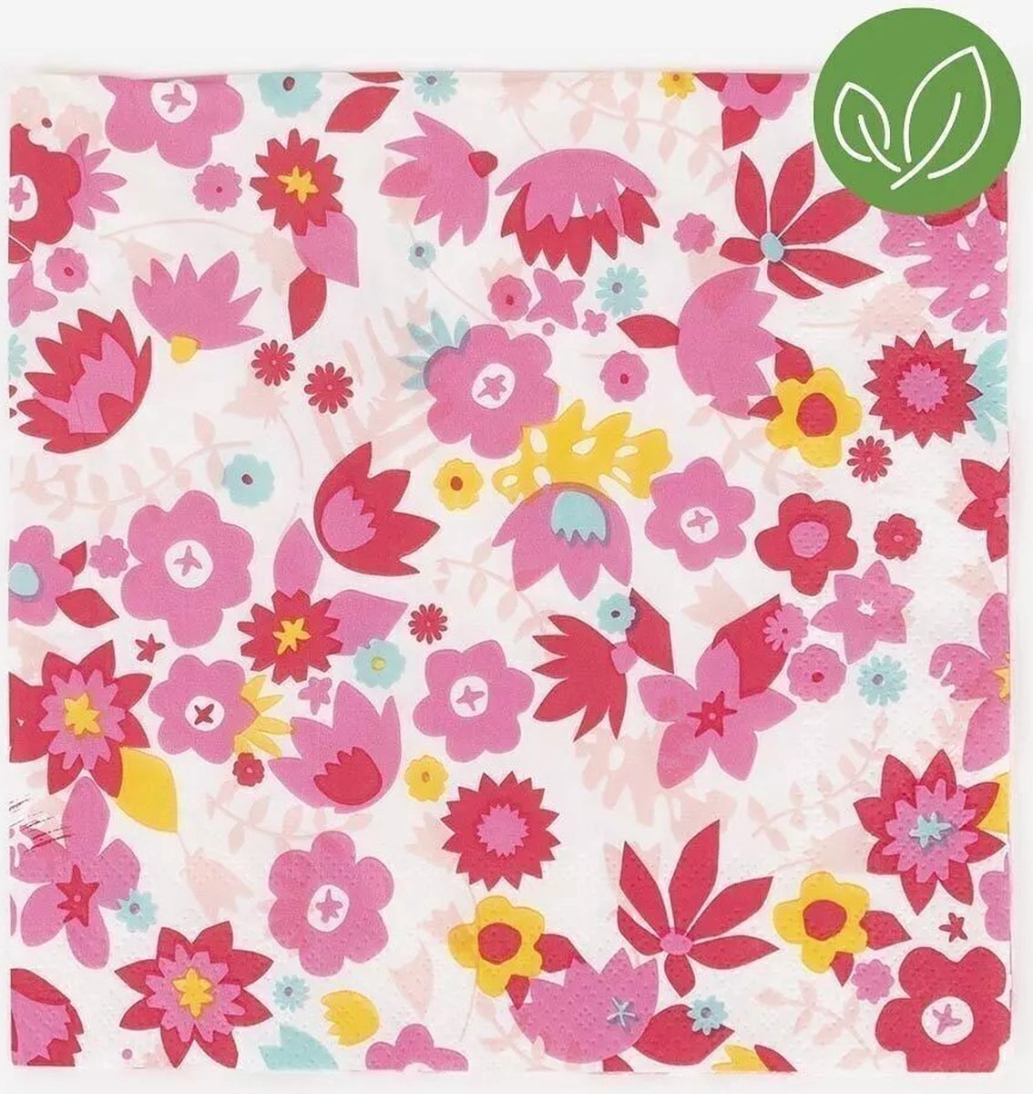 Papieren servetten bloemen roze