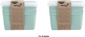Amuse® | Boîte congélateur BIO Vert Alaska 1000 ml | 6 pièces | 70% à base de canne à sucre | Contenants d'aliments frais