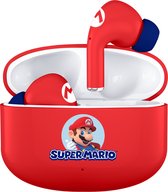 Super Mario - TWS earpods - oplaadcase - touch control - extra eartips (rood)