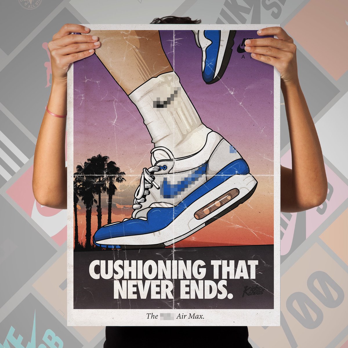 Sneaker poster AM1 Big Bubble Blue