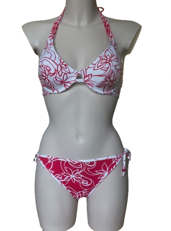 Freya - Bondi Beach - halter bikini set - Wit/Rood - Maat 70D + S