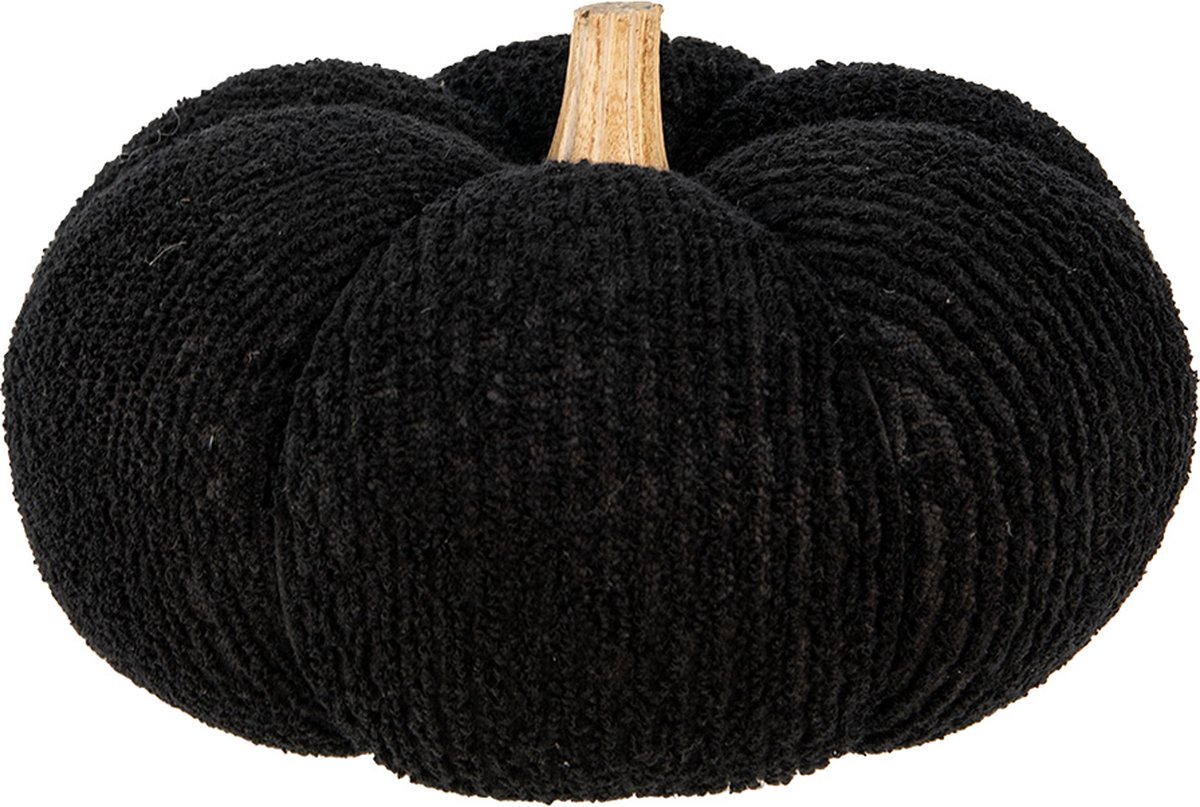 Decoratie Pompoen Ø 25x16 cm Zwart Polyester Herfst decoratie