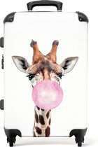 NoBoringSuitcases.com® - Kinderkoffer meisje giraf - Trolley koffer kind - 20 kg bagage