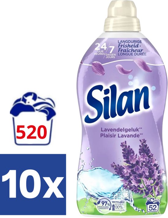 Silan Wasverzachter Lavendelgeluk - 10 x 1.144 l (520 wasbeurten)