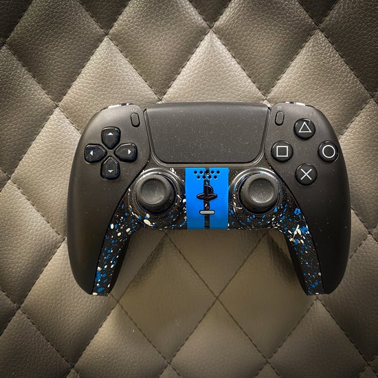 Afslag11 . Custom controller behuizing faceplate - geschikt voor de Playstation 5 controller - 'Midnight Convoy Blue' (zwart)