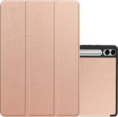 Hoesje Geschikt voor Samsung Galaxy Tab S9 FE Plus Hoesje Case Hard Cover Hoes Book Case Met Uitsparing Geschikt voor S Pen - Rosé Goud