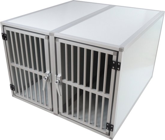 Hundos Autobench Recht model Dubbel 100x95x67 met spijlen Standaard