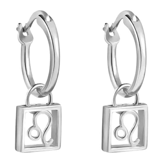 Zilveren Oorbellen - Oorbellen sterrenbeeld Leeuw | 925 Sterling Zilver - Direct uit voorraad - Met 925 Zilver Certificaat - In Leuke cadeauverpakking - Tip voor Moederdag