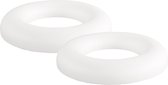 Rayher Piepschuim vorm/figuur ronde ring - 2x - wit - Dia 25 cm - Hobby materialen - Styrofor knutselen