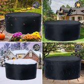 Ronde tuinmeubelhoes waterdicht - 180 x 80 cm - Heavy Duty 420D Oxford - Winddicht - Anti-UV - Terrastafel set hoes - Zwart Tuinset