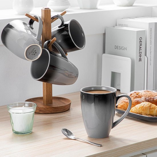 Excellent Houseware Koffiemok - 2x - bruin - keramiek - 150 ml | Leen Bakker
