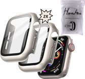 Huntex Full Cover 40 mm Hard Case Apple Smartwatch 4/5/6 et SE - 2 Pièces - Argent/ Starlight