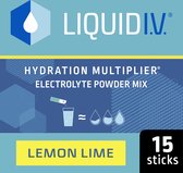 Liquid I.V. ® Hydration Multiplier ® Elektrolyten Poeder - Lemon Lime Flavour - gemakkelijk te openen stick, gebruik met 500 ml water - 15 sticks
