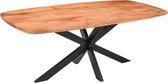 Bol.com Eettafel / Tafel Mango - 160x90 - 3 cm massief blad - Deens ovaal - Verjongd - Naturel - Mango hout - Spinpoot aanbieding