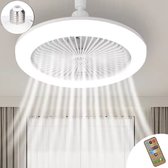 Mini Plafondventilator Met Verlichting - Mini Ventilator - Plafond Lamp - Plafondventilator met Afstandsbediening - LED Lamp - Stille Plafondventilator