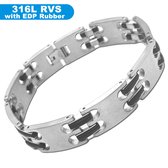 RVS Armband - RVS - Dames / Heren - met EDP Rubber - 21 cm x 1.5 cm