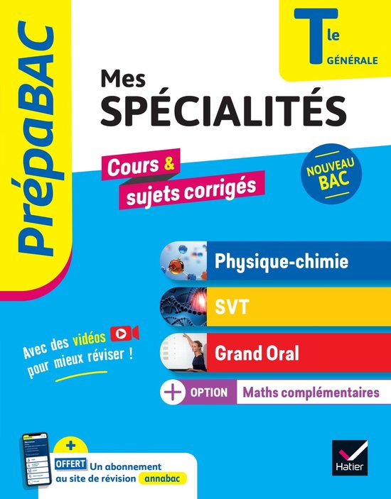 Prépabac - Mes spécialités Physique-chimie, SVT, Grand oral, Maths complémentaires Tle - Bac 2026