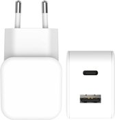 USB C Adapter oplader USB stekker 25W - Oplader - Snellader - Universeel - Wit