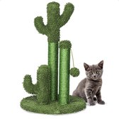 Gopets Krabpaal Katten - Cactus Krabpaal met Touw - Krabplank modern design - Krabmeubel met Speeltje - 65cm