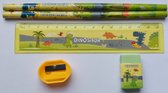 Ecorare® - Basisschool startset - Dinosaurus - Etui - Potlood en gum