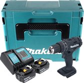 Makita DHP 482 SFJB accu klopboormachine 18 V 62 Nm zwart + 2x accu 3.0 Ah + lader + Makpac