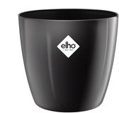 Elho Brussels Diamond Rond 18 - Bloempot voor Binnen - Ø 18.1 x H 16.2 cm - Metallic Zwart