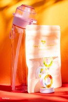Geurwater Drinkfles ReNew - 650ml Roze - Hydrated - Inclusief 7 Air Pods - BPA vrij – Tritan – Vegan – 0% Suiker - Water Up - Met Schoonmaakborstel – Beginnerskit – Met Rietje – Smaak