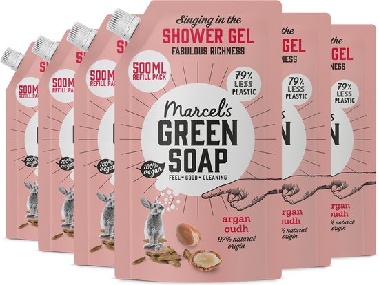 Foto: Marcel s green soap shower gel navulling argan oudh 6 x 500ml