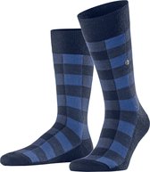 Burlington Buffalo Check gedessineerd wol sokken heren blauw - maat 40-46
