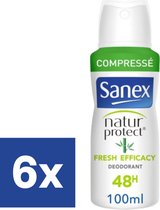 Sanex Deo Natur Protect Bamboo Efficacy Spray - 6 x 100 ml