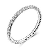 Zilveren Ringen - Ring Twist | Gedraaid model met zirkonia | 925 Sterling Zilver - 925 Keurmerk Stempel - 925 Zilver Certificaat - In Leuke Cadeauverpakking - Moederdag tip!