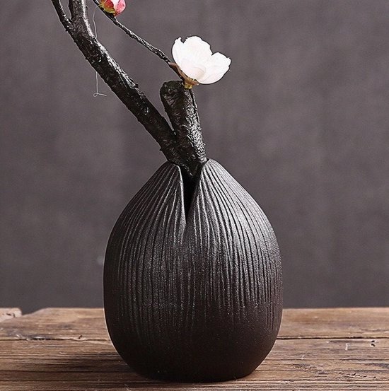 Ikebana - Pyrena - vaas - handgemaakt - Zwart