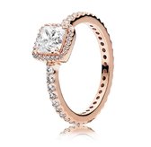 Zilveren Ringen - Ring rosé met XL zirkonia | 925 Sterling Zilver - 925 Keurmerk Stempel - 925 Zilver Certificaat - In Leuke Cadeauverpakking - Moederdag tip!