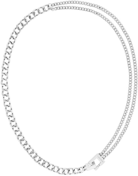 Calvin Klein CJ35000465 Dames Ketting - Collier - Sieraad - Schakelketting - Staal - Zilverkleurig - Fantasie - 7 mm breed - 46 cm lang