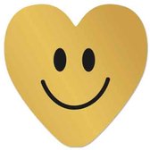 Carte de voeux - Smiley - Smiley doré - sweet - valentine - prof - sans texte - juste comme ça - coeur d'or - artige