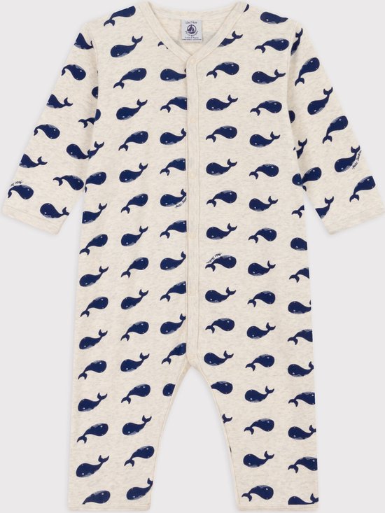 Petit Bateau Pyjama sans pieds en coton imprimé baleine bleu marine Ensemble pyjama unisexe - Taille 80